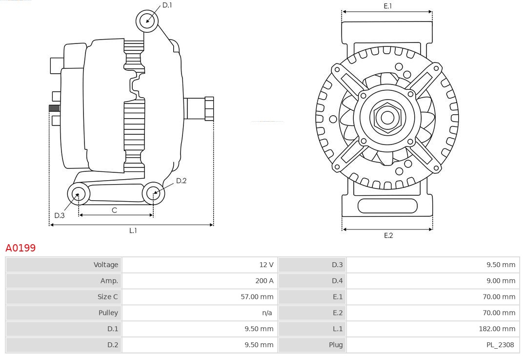 AS-PL Alternator/Dynamo A0199