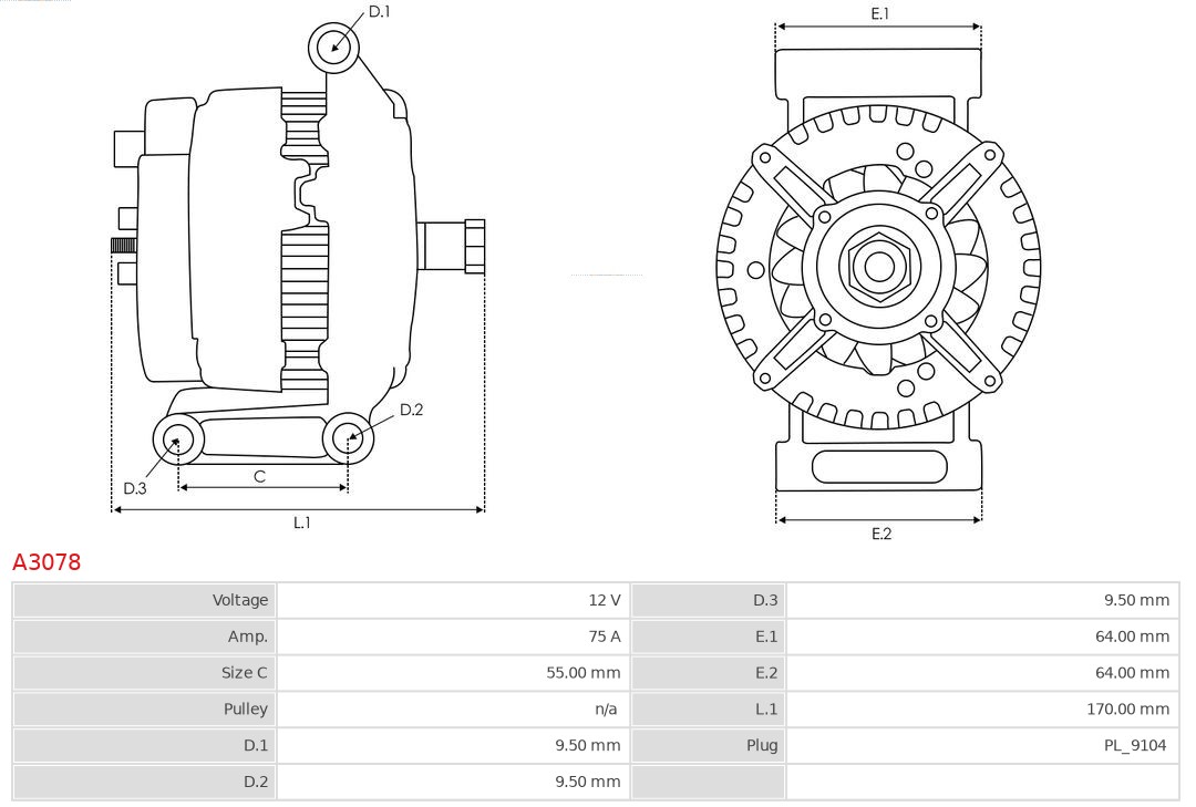 AS-PL Alternator/Dynamo A3078