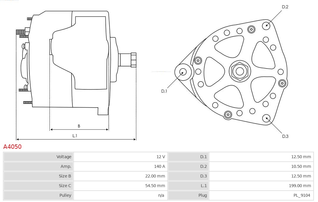 AS-PL Alternator/Dynamo A4050