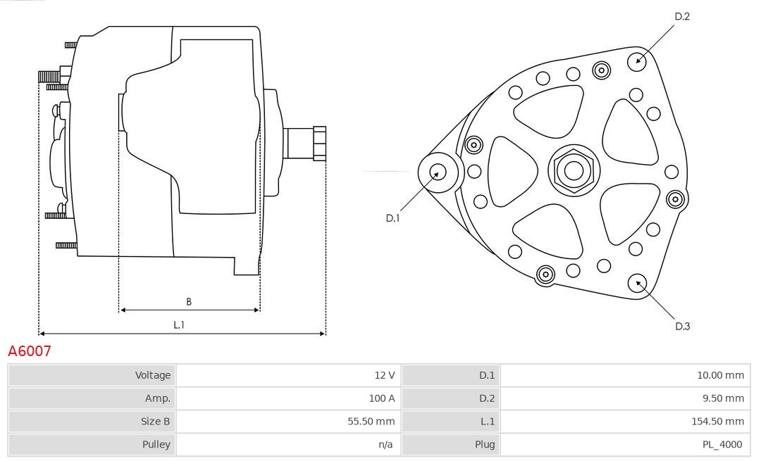 AS-PL Alternator/Dynamo A6007