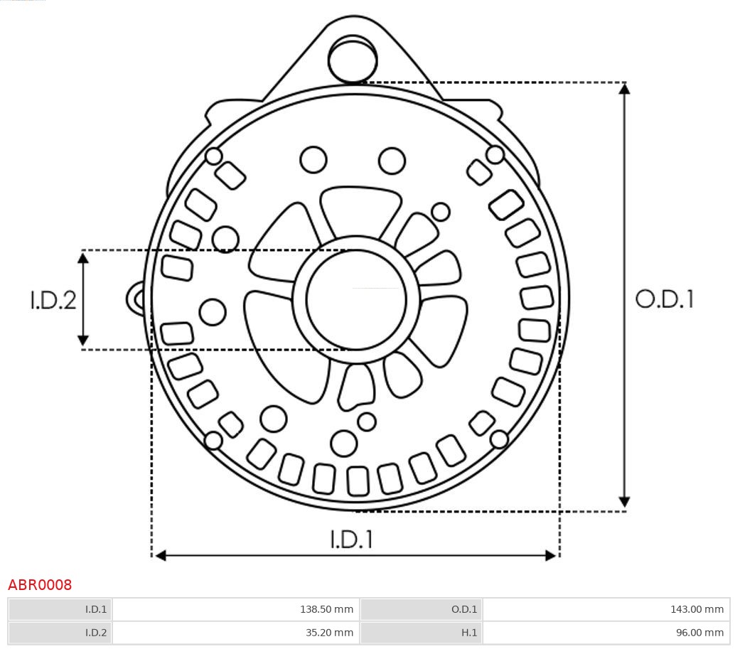 AS-PL Houder, generator - aandrijfflens ABR0008