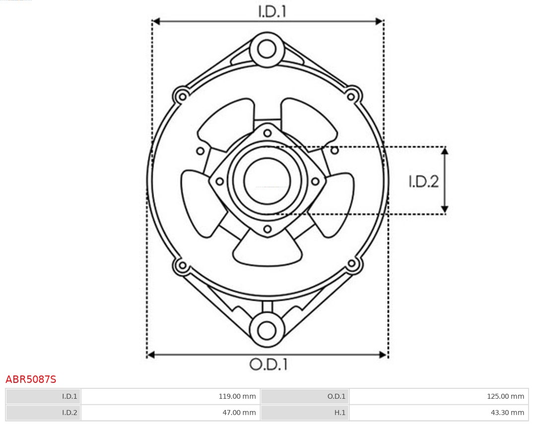 AS-PL Houder, generator - aandrijfflens ABR5087S
