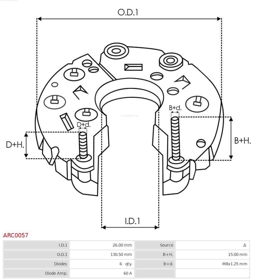 AS-PL Houder, generator - aandrijfflens ARC0057