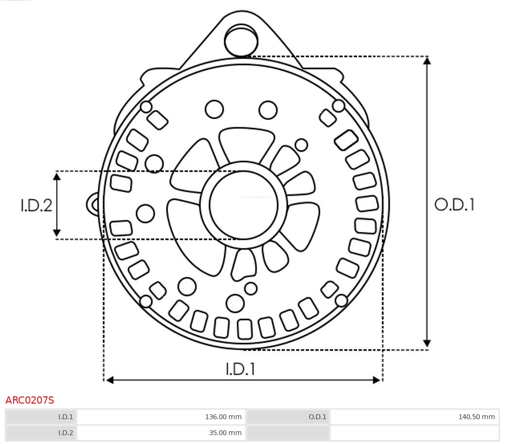 AS-PL Houder, generator - aandrijfflens ARC0207S