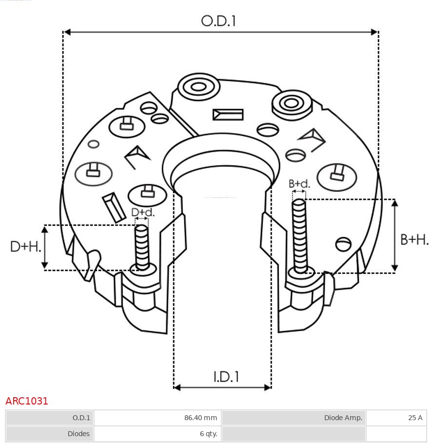 AS-PL Dynamo gelijkrichter (Diodebrug) ARC1031