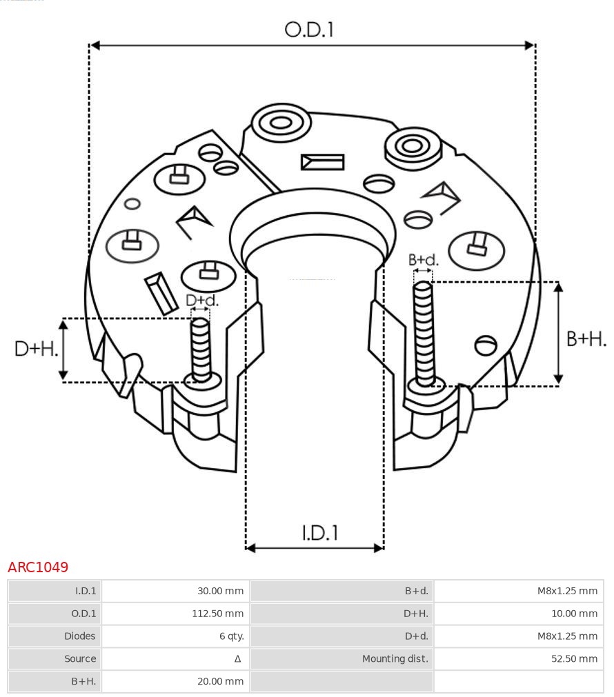AS-PL Houder, generator - aandrijfflens ARC1049