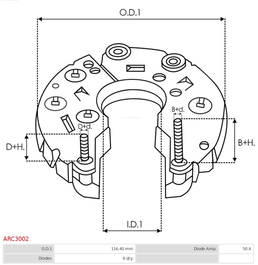 AS-PL Dynamo gelijkrichter (Diodebrug) ARC3002