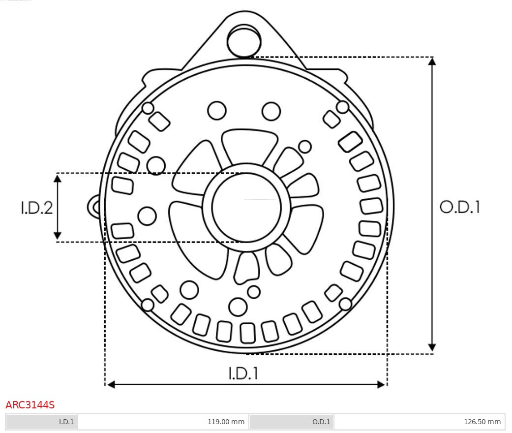 AS-PL Houder, generator - aandrijfflens ARC3144S