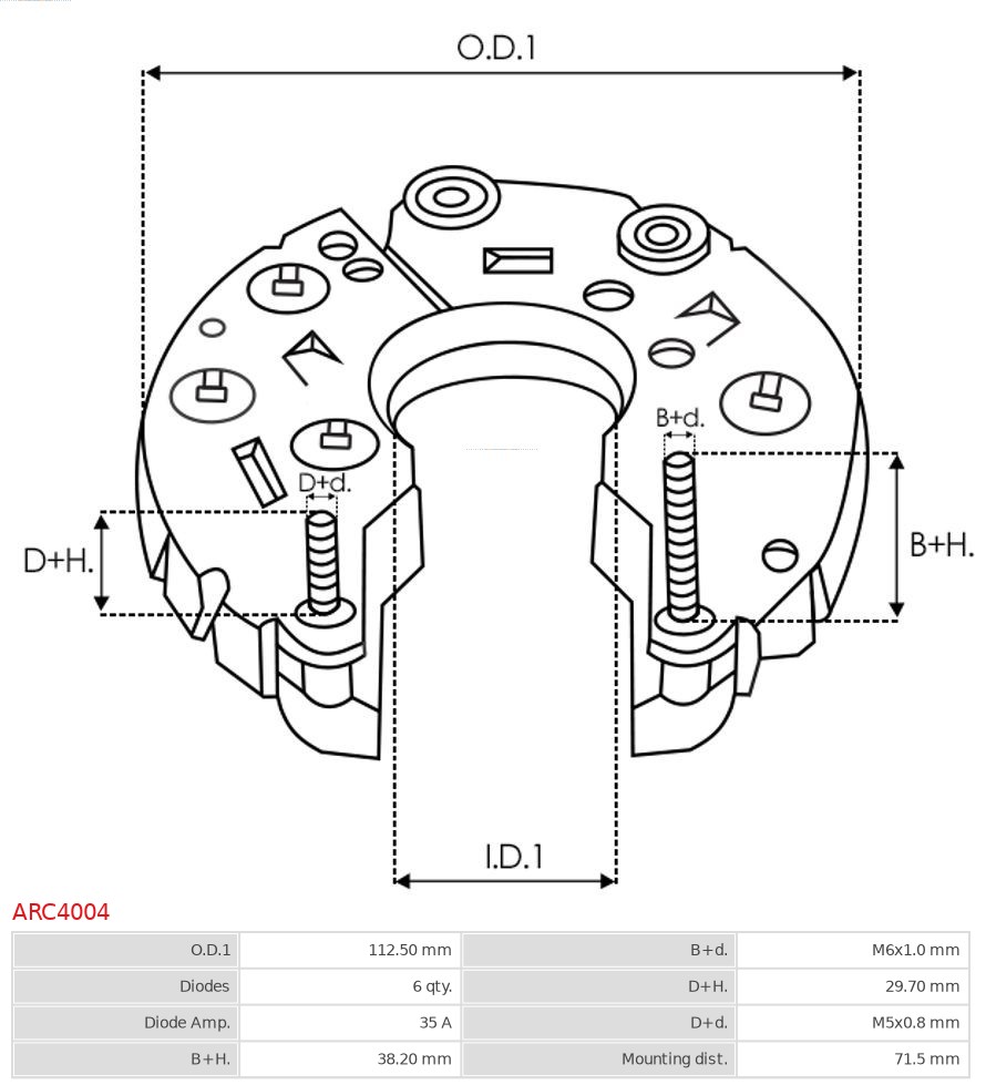 AS-PL Dynamo gelijkrichter (Diodebrug) ARC4004