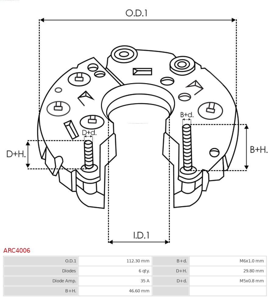 AS-PL Dynamo gelijkrichter (Diodebrug) ARC4006