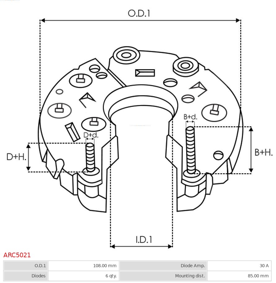 AS-PL Dynamo gelijkrichter (Diodebrug) ARC5021