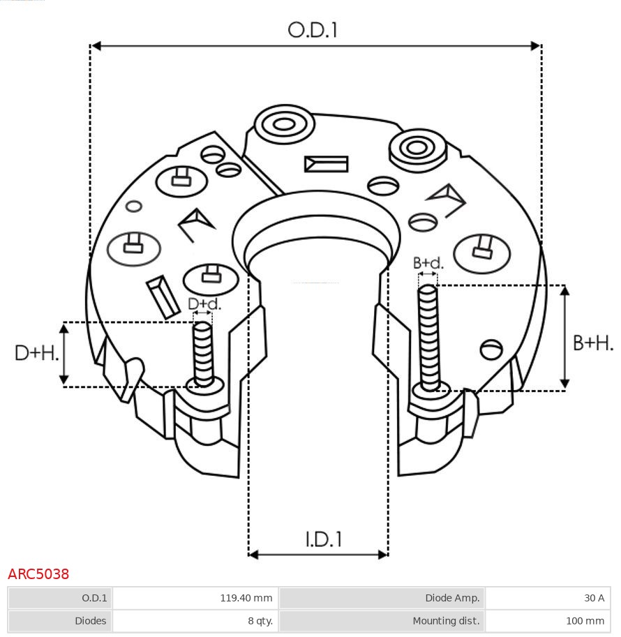 AS-PL Dynamo gelijkrichter (Diodebrug) ARC5038