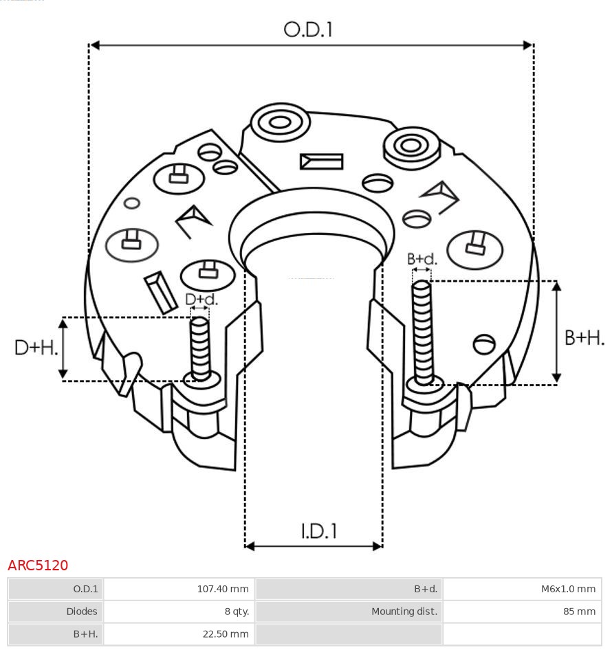 AS-PL Dynamo gelijkrichter (Diodebrug) ARC5120