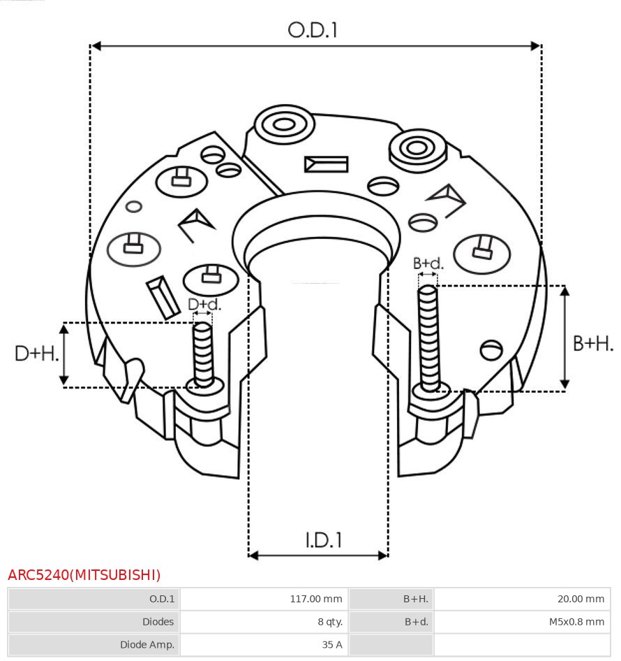 AS-PL Gelijkrichter, dynamo ARC5240(MITSUBISHI)