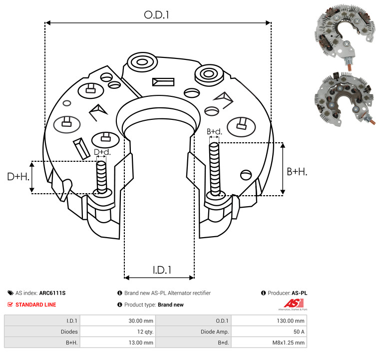 AS-PL Gelijkrichter, dynamo ARC6111S