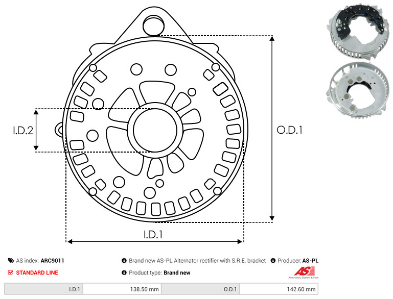 AS-PL Dynamo gelijkrichter (Diodebrug) ARC9011