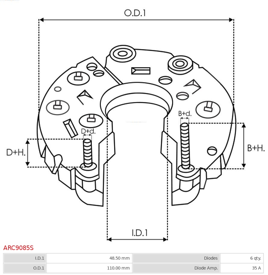 AS-PL Dynamo gelijkrichter (Diodebrug) ARC9085S