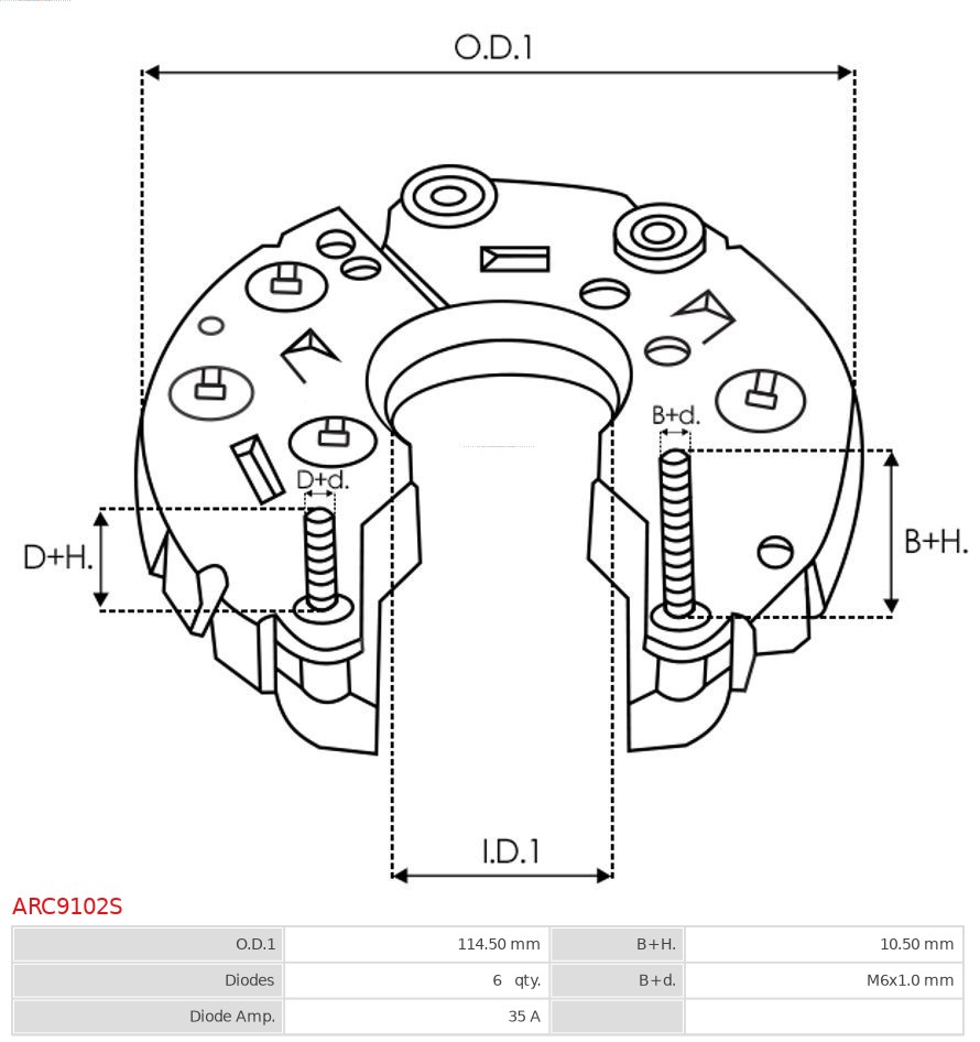 AS-PL Dynamo gelijkrichter (Diodebrug) ARC9102S