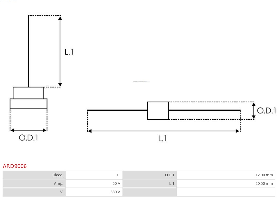 AS-PL Dynamo gelijkrichter (Diodebrug) ARD9006
