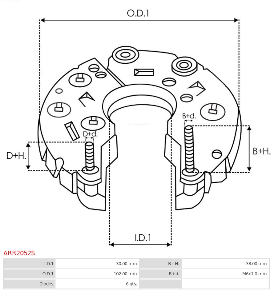 AS-PL Dynamo gelijkrichter (Diodebrug) ARR2052S