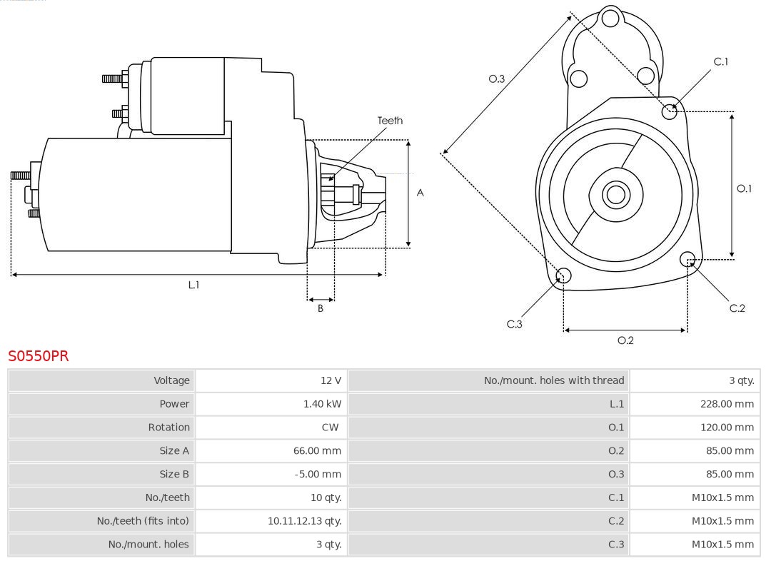 AS-PL Starter S0550PR