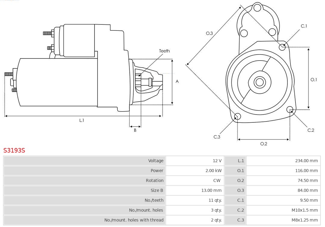 AS-PL Starter S3193S