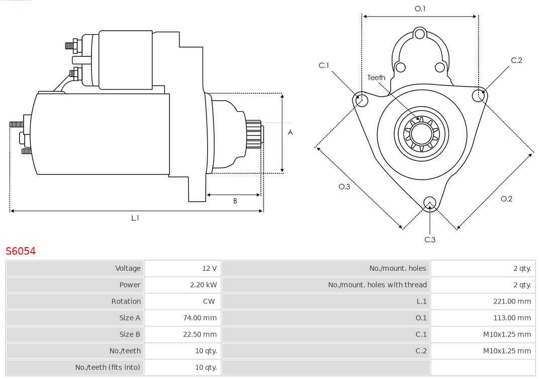 AS-PL Starter S6054