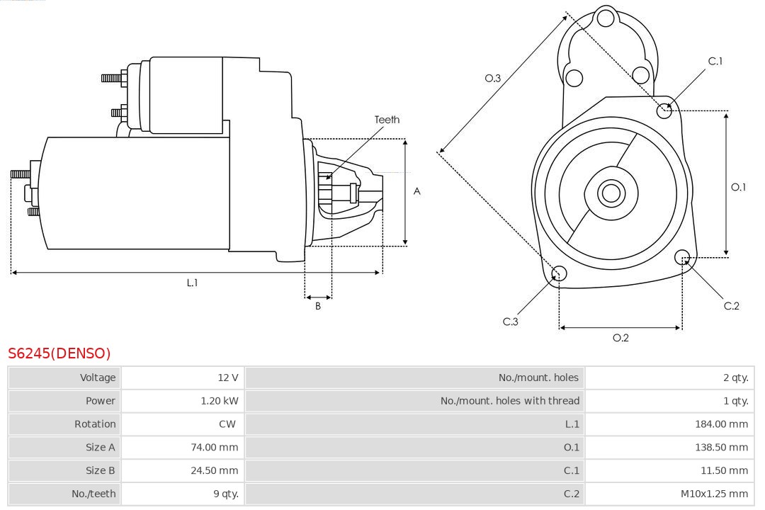 AS-PL Starter S6245(DENSO)