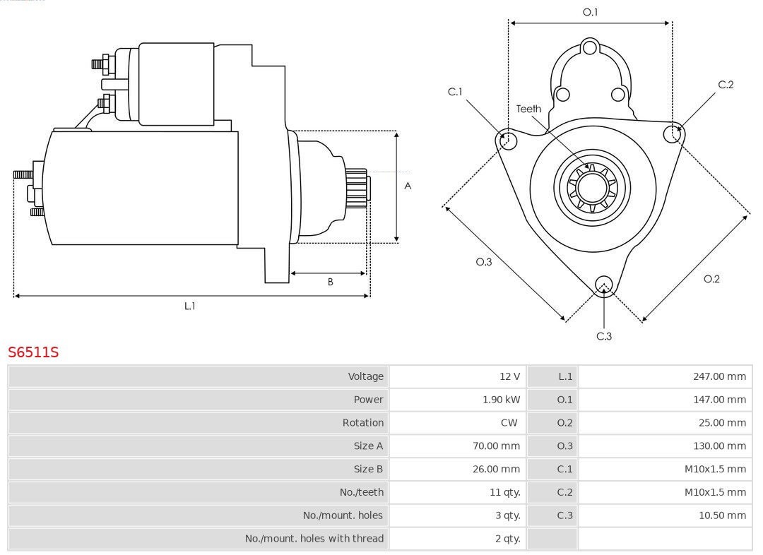AS-PL Starter S6511S