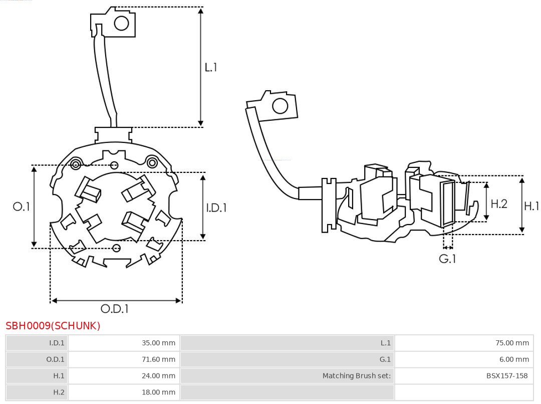 AS-PL Houder, koolborstel SBH0009(SCHUNK)
