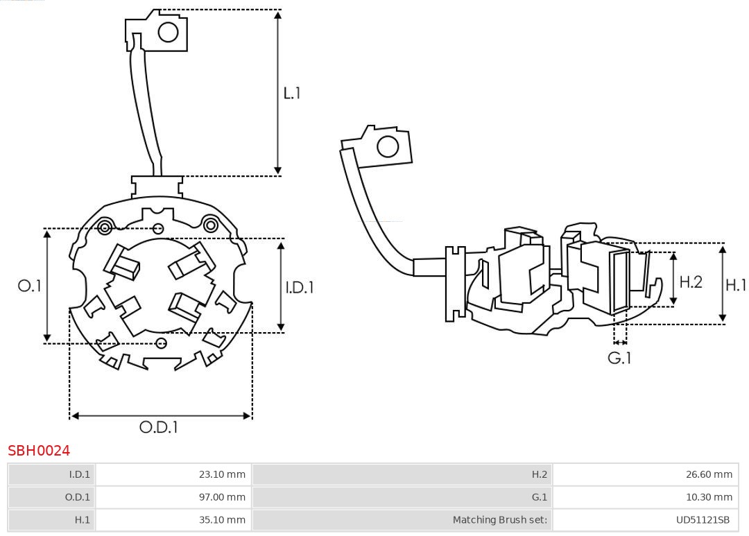 AS-PL Houder, koolborstel SBH0024