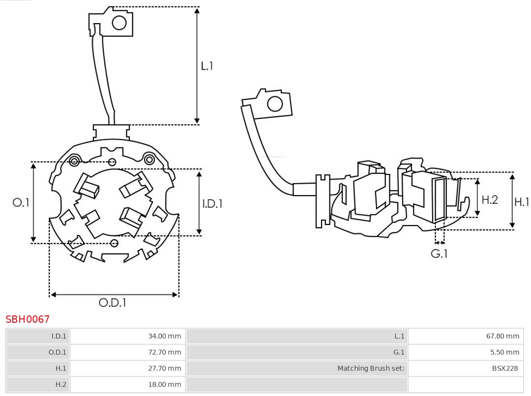 AS-PL Houder, koolborstel SBH0067
