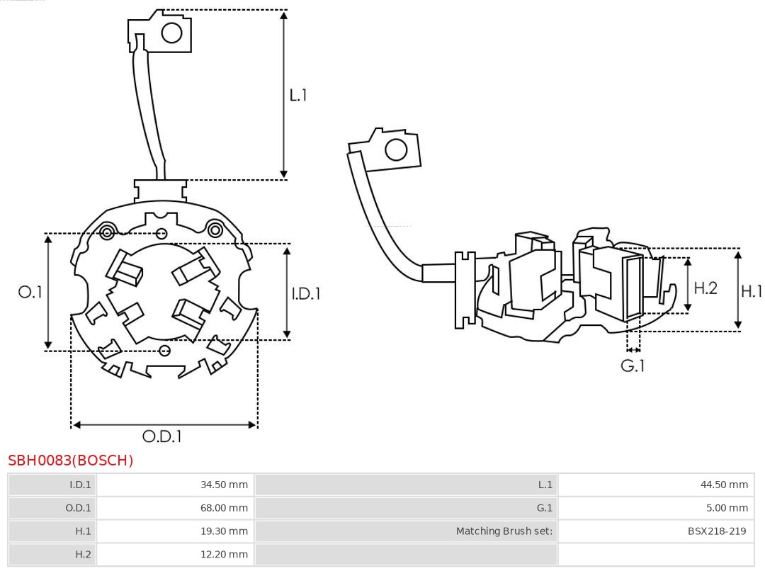 AS-PL Houder, koolborstel SBH0083(BOSCH)