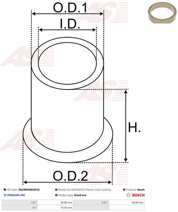 AS-PL Starteras lagerbus SBU9005(BOSCH)
