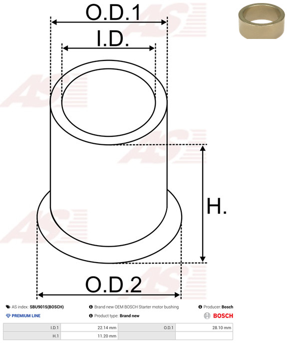 AS-PL Starteras lagerbus SBU9015(BOSCH)