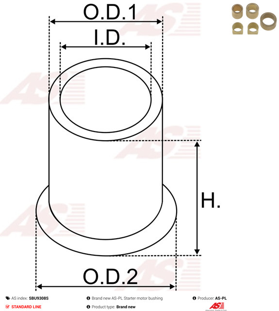 AS-PL Bus, startmotoras SBU9308S
