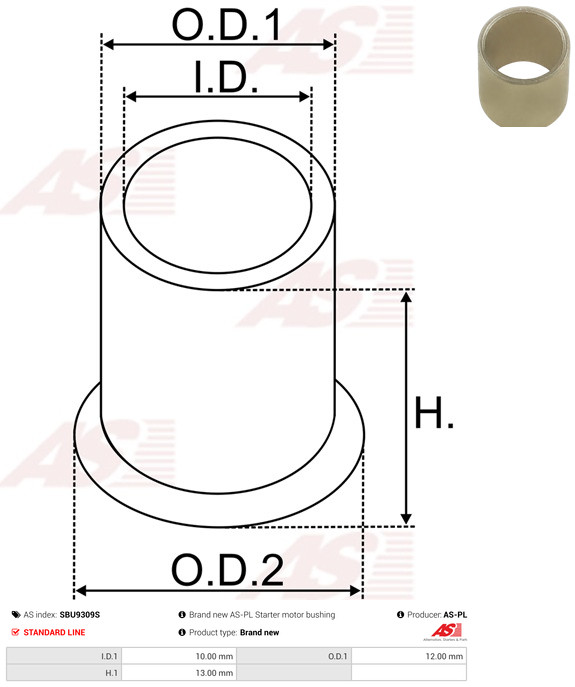 AS-PL Bus, startmotoras SBU9309S