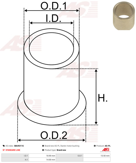 AS-PL Bus, startmotoras SBU9311S