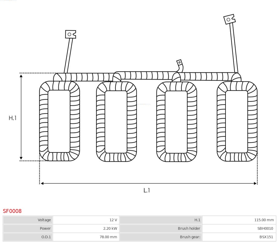 AS-PL Houder, koolborstel SF0008