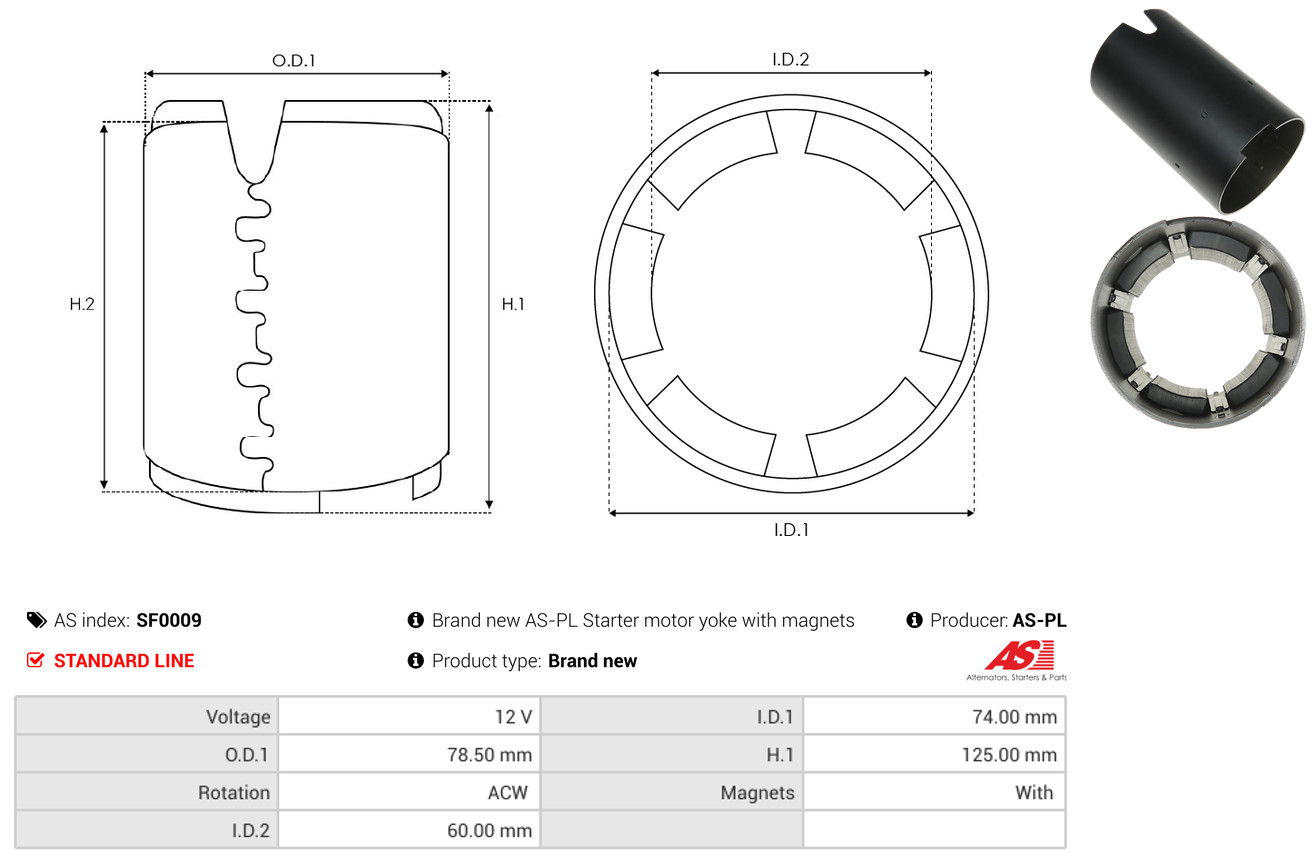 AS-PL Bekrachtigingswikkeling, starter SF0009