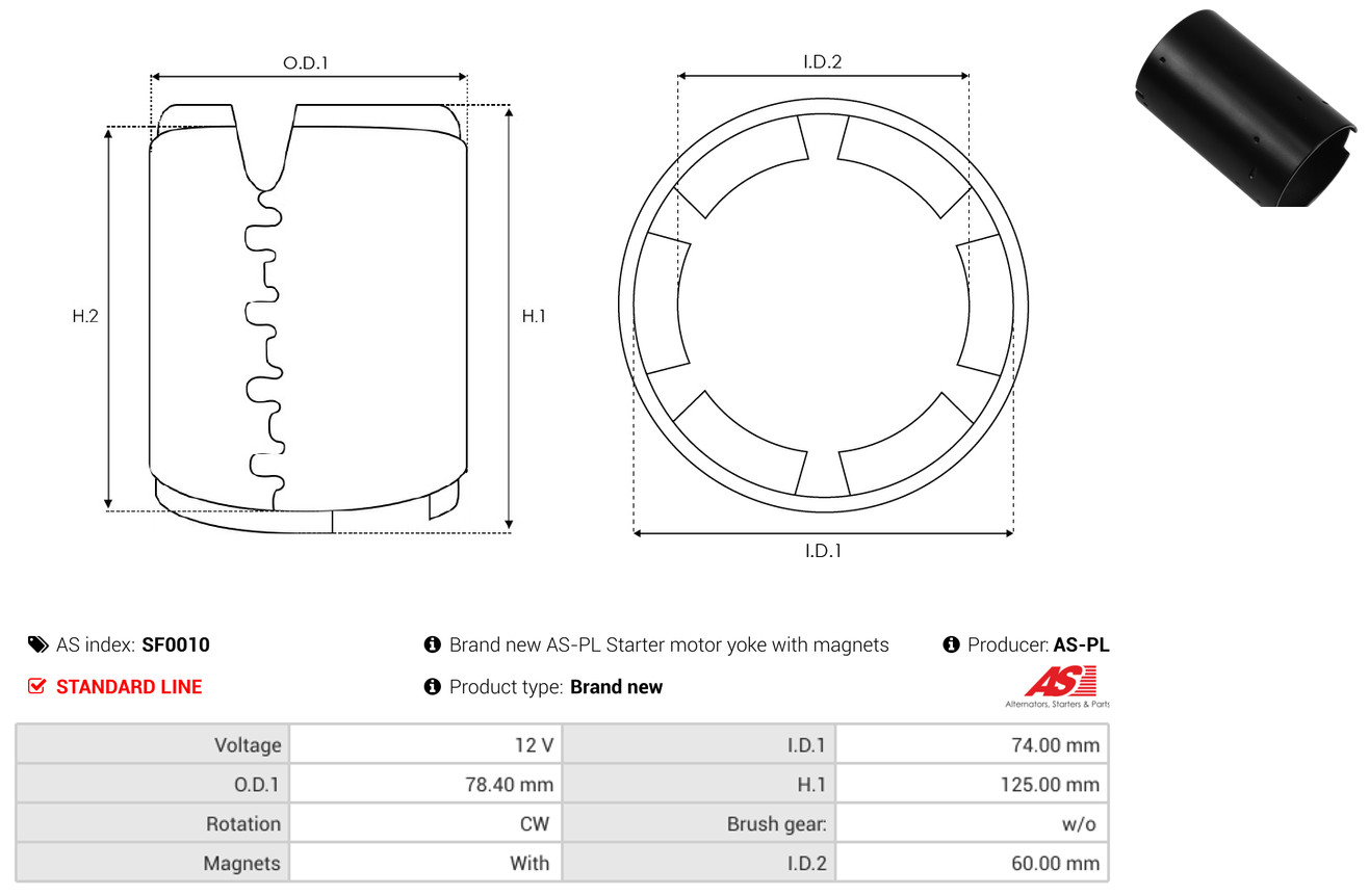 AS-PL Bekrachtigingswikkeling, starter SF0010