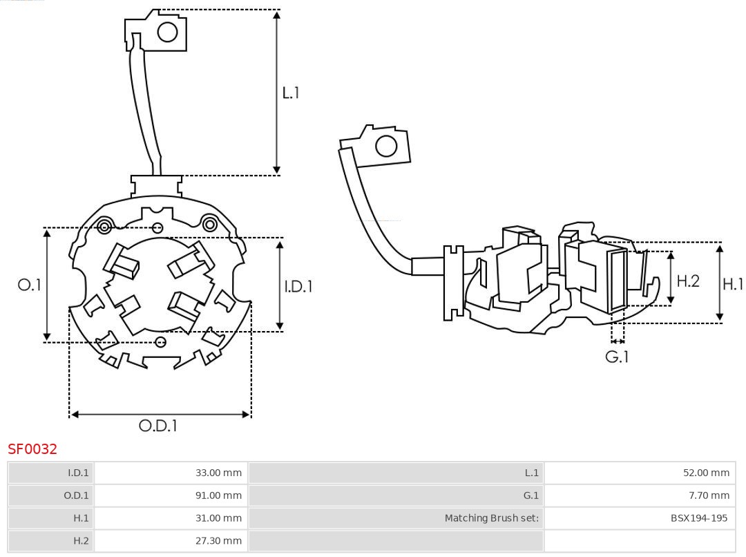AS-PL Houder, koolborstel SF0032