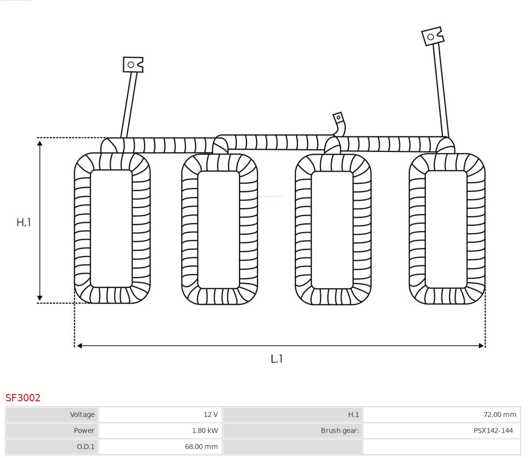 AS-PL Bekrachtigingswikkeling, starter SF3002