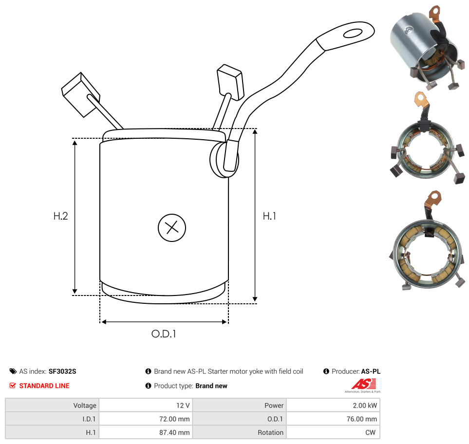 AS-PL Bekrachtigingswikkeling, starter SF3032S