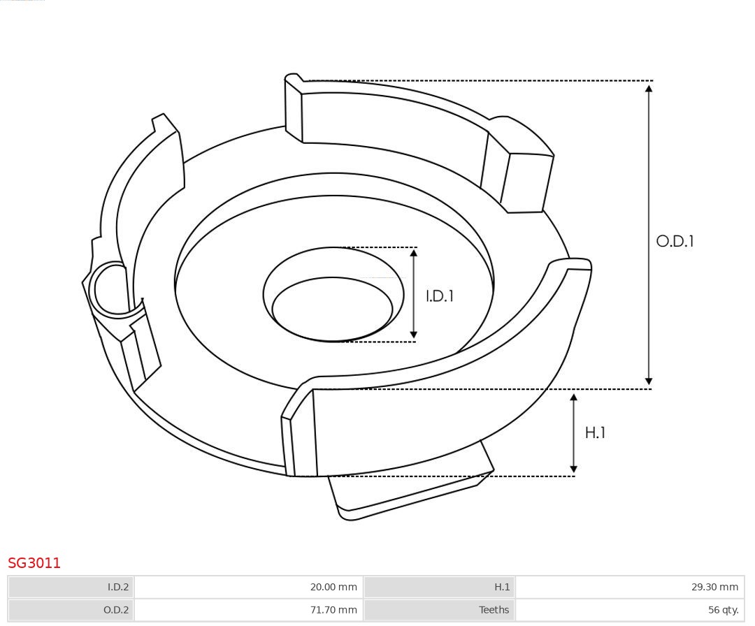 AS-PL Reparatieset, startmotor SG3011