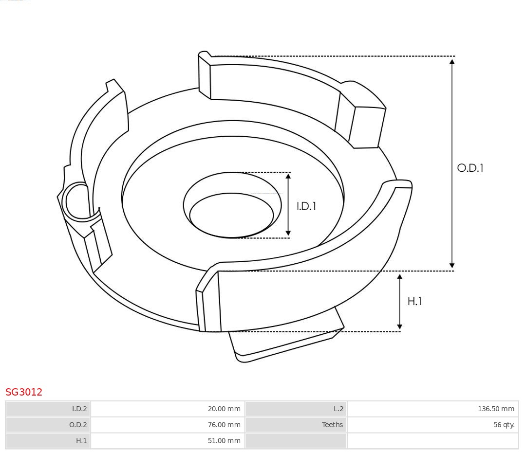 AS-PL Reparatieset, startmotor SG3012