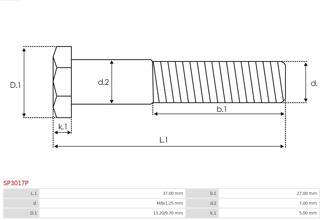 AS-PL Reparatieset, startmotor SP3017P