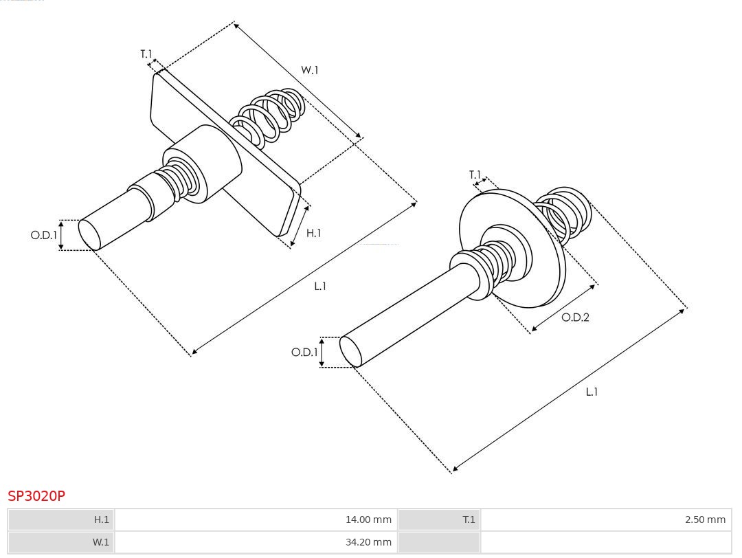 AS-PL Reparatieset, startmotor SP3020P