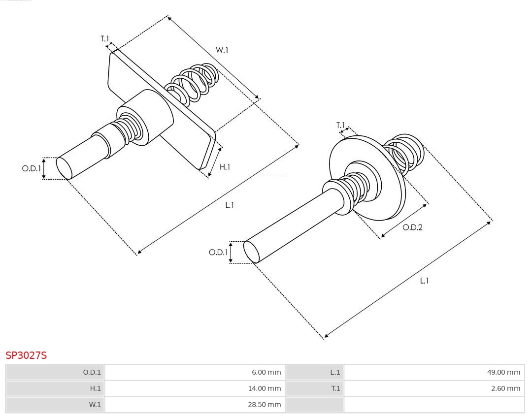 AS-PL Reparatieset, startmotor SP3027S