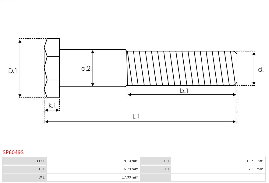 AS-PL Reparatieset, startmotor SP6049S